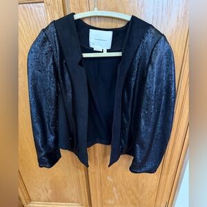 Anthropologie Black Sequin Blazer